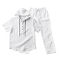 Herren 2-teiliges Leinen-Set Kapuzen-Henley-Hemd & Hose
