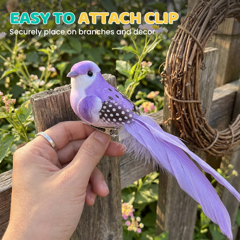 🐦12 Stück Künstliche Federvögel mit Clips🌈