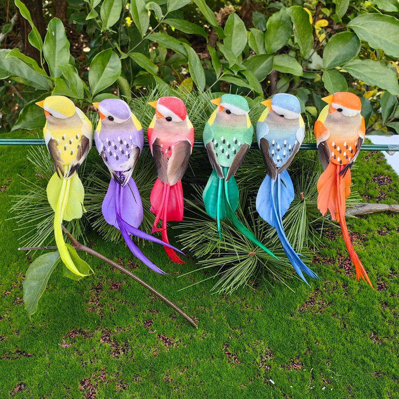 🐦12 Stück Künstliche Federvögel mit Clips🌈