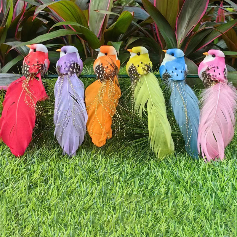 🐦12 Stück Künstliche Federvögel mit Clips🌈