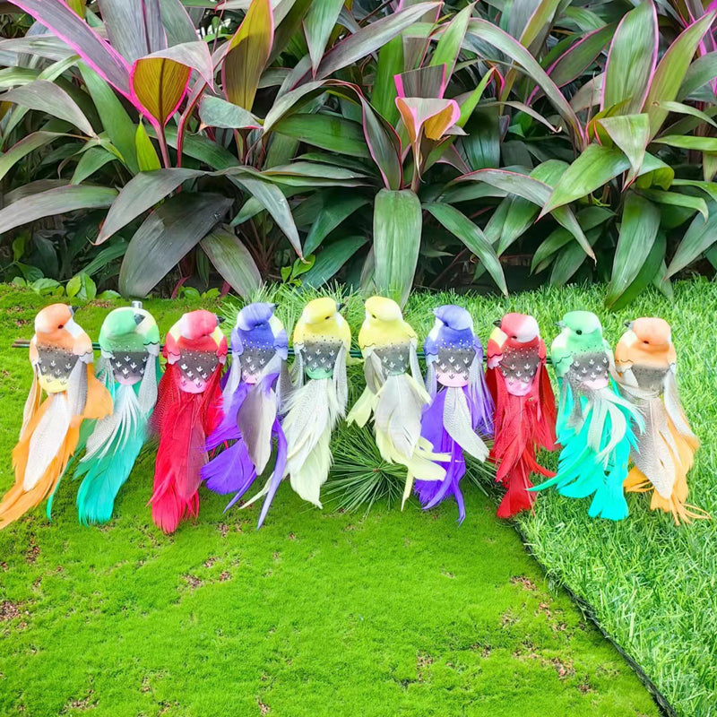 🐦12 Stück Künstliche Federvögel mit Clips🌈