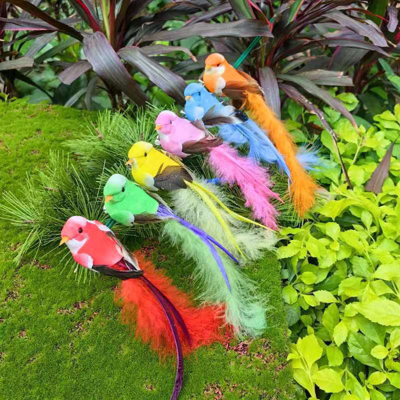 🐦12 Stück Künstliche Federvögel mit Clips🌈