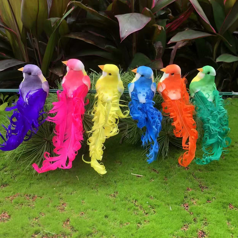 🐦12 Stück Künstliche Federvögel mit Clips🌈