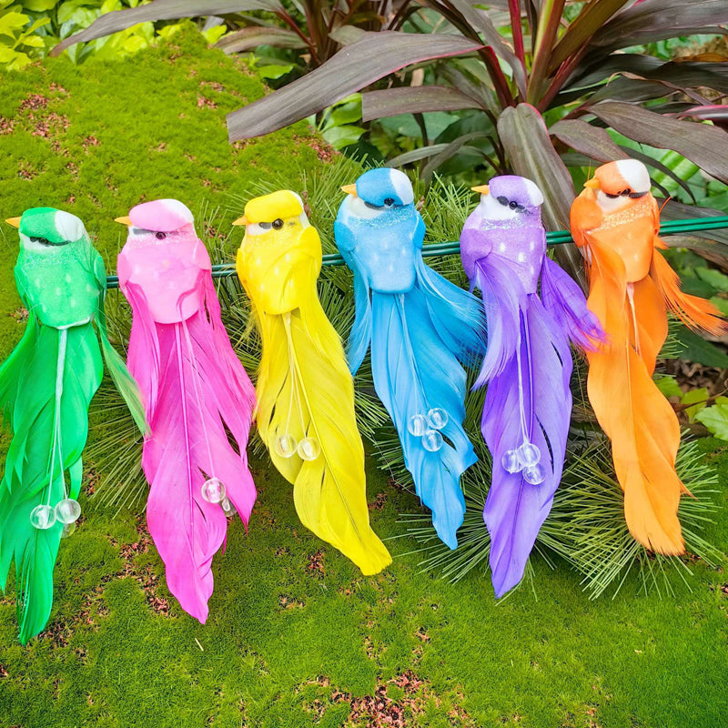 🐦12 Stück Künstliche Federvögel mit Clips🌈