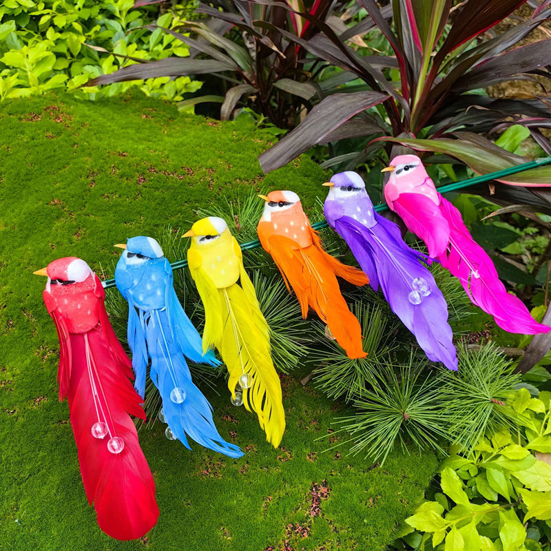 🐦12 Stück Künstliche Federvögel mit Clips🌈