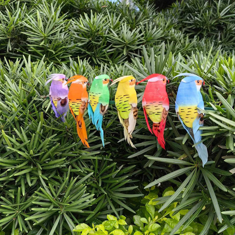 🐦12 Stück Künstliche Federvögel mit Clips🌈