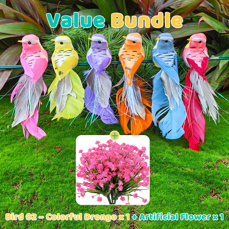🐦12 Stück Künstliche Federvögel mit Clips🌈