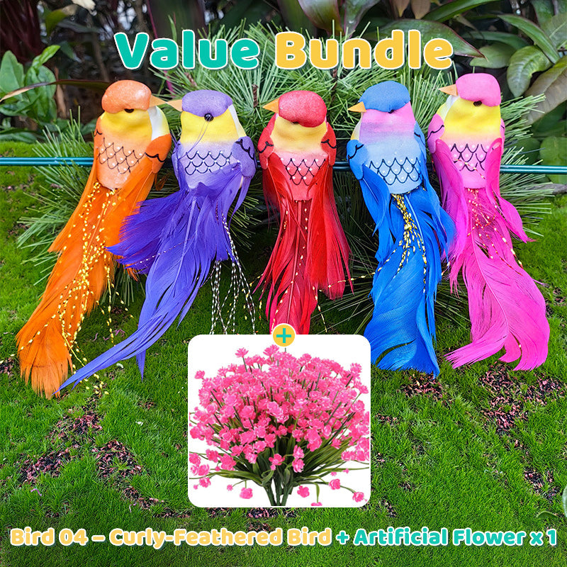 🐦12 Stück Künstliche Federvögel mit Clips🌈