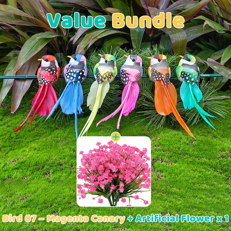 🐦12 Stück Künstliche Federvögel mit Clips🌈