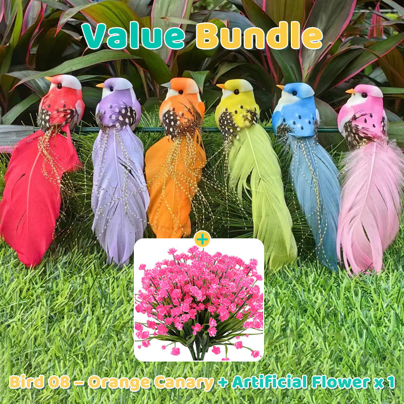 🐦12 Stück Künstliche Federvögel mit Clips🌈