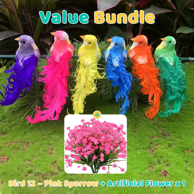 🐦12 Stück Künstliche Federvögel mit Clips🌈