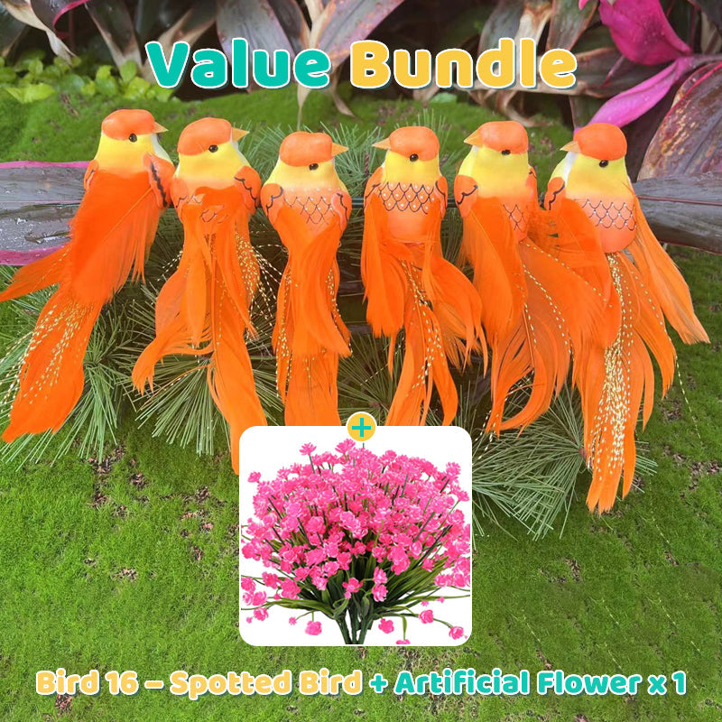 🐦12 Stück Künstliche Federvögel mit Clips🌈
