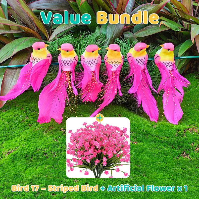 🐦12 Stück Künstliche Federvögel mit Clips🌈