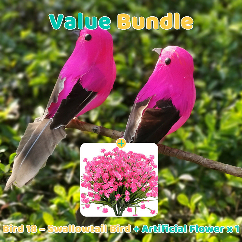 🐦12 Stück Künstliche Federvögel mit Clips🌈