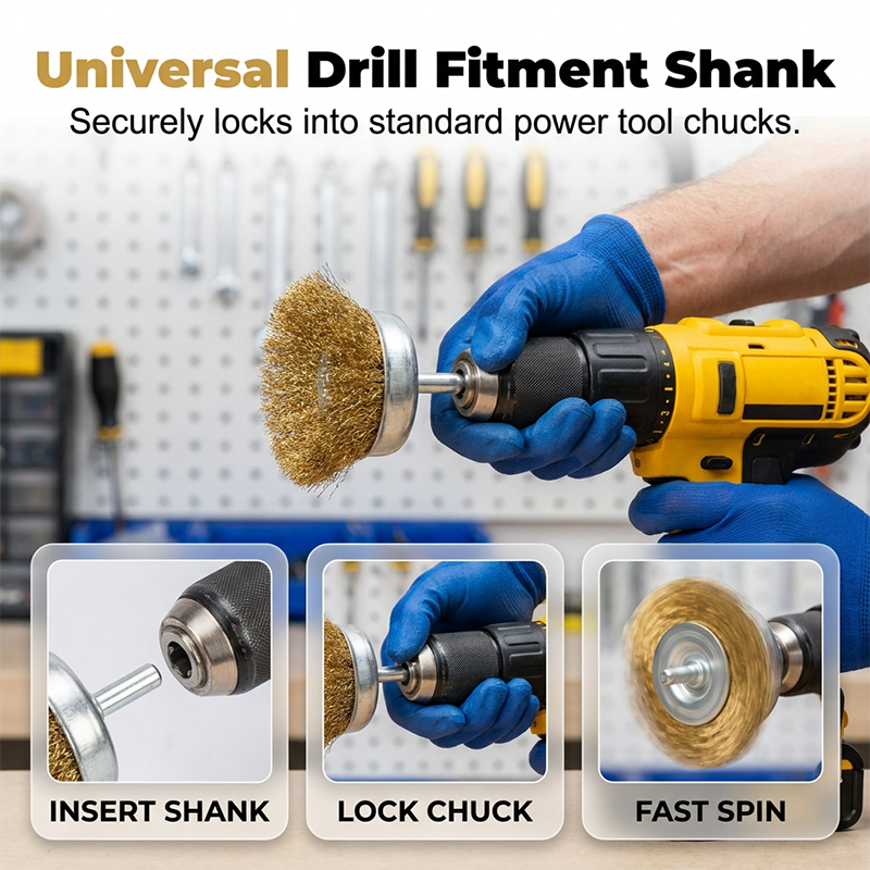 Wire Brush Wheel Set for Drill