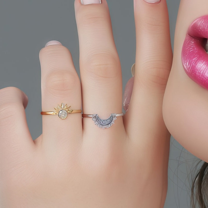 💍 50% RABATT! 🌙 Himmlisches Paar-Ring-Set – Verstellbare Ringe mit Gravur-Option – Perfekt als Liebesbeweis oder Freundschaftsring – elegantes Design für zwei ❤️✨