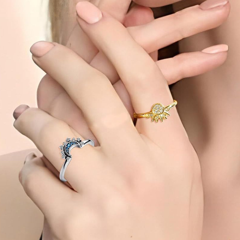 💍 50% RABATT! 🌙 Himmlisches Paar-Ring-Set – Verstellbare Ringe mit Gravur-Option – Perfekt als Liebesbeweis oder Freundschaftsring – elegantes Design für zwei ❤️✨