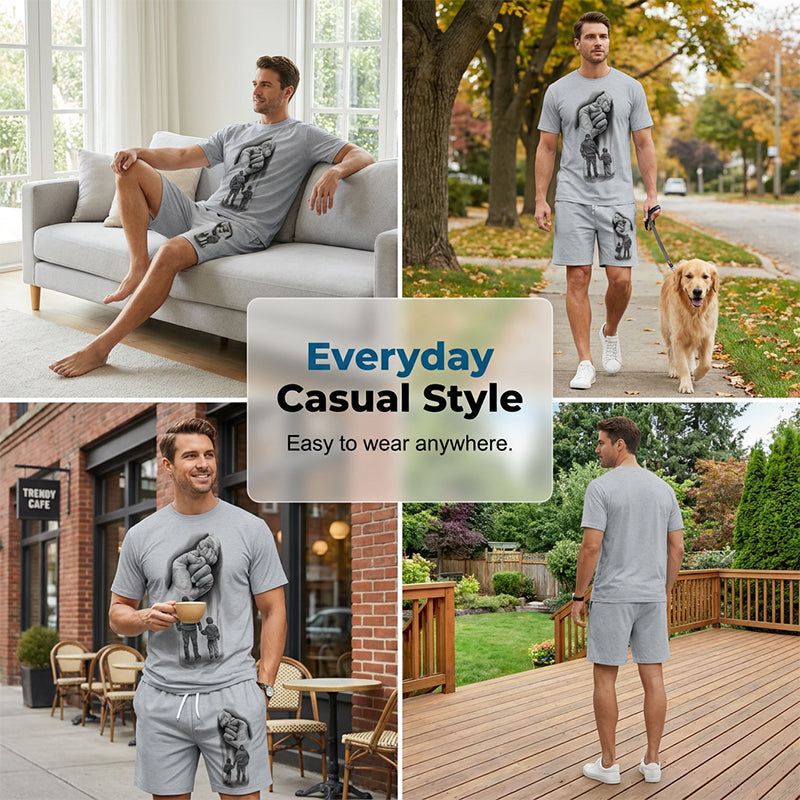 👕🔥 50% RABATT! Herren Bedeutungsvolles Grafik-Outfit-Set – Ausdrucksstarkes Design, bequem & perfekt für Freizeit & Streetwear ✨