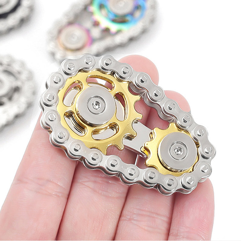 ⚙️ Edelstahl-Zahnrad-Ketten-Fidget-Spinner