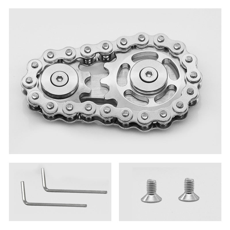 ⚙️ Edelstahl-Zahnrad-Ketten-Fidget-Spinner