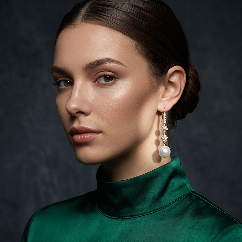 💎Elegante Perlen-Hängeohrringe🦢