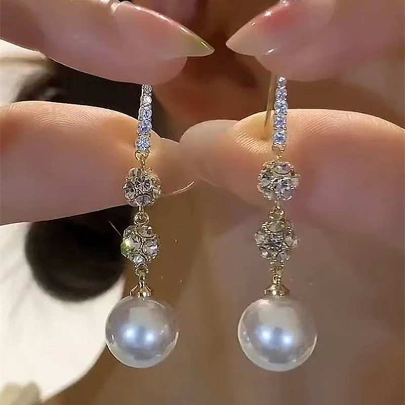 💎Elegante Perlen-Hängeohrringe🦢