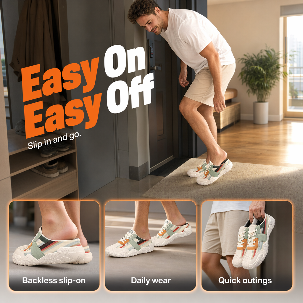 👞 50% RABATT! 🦶 Herren Atmungsaktive Slip-On Pantoletten – Leicht, bequem & vielseitig – Ideal für Alltag, Büro & Freizeit ☀️