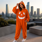 🎉 NUR FÜR KURZE ZEIT 50% RABATT! 🎃 Unisex Halloween Kürbis-Kapuzen-Overall – Festlicher Einteiler mit eingebautem Kürbisgesicht 🎭