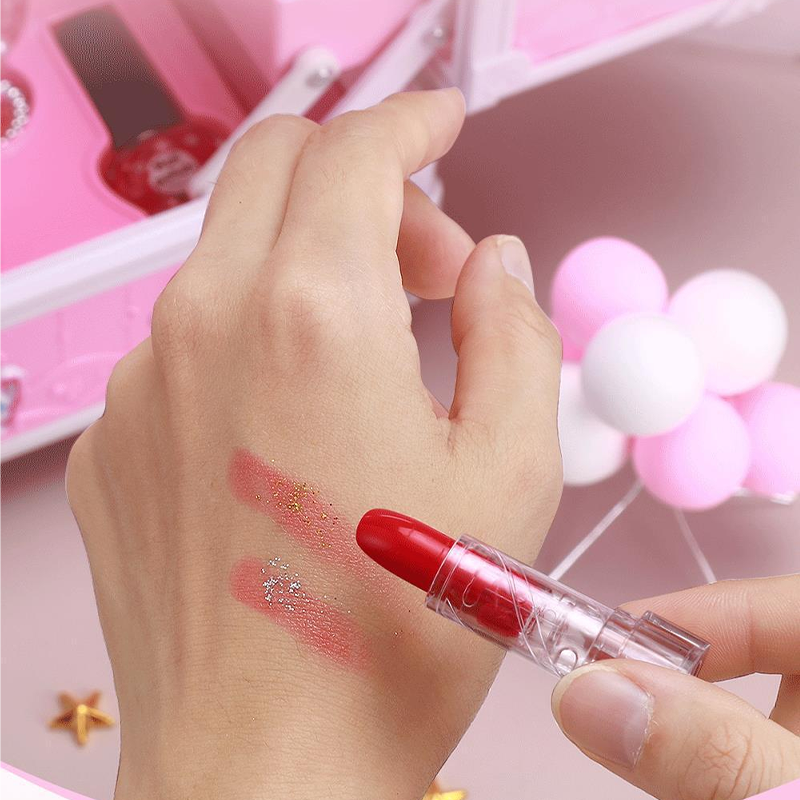 🏆ZEITLICH BEGRENZT 50% RABATT💄Kinder Abwaschbares Make-up Spielzeug-Set mit Tragbarer Rosa Handtasche