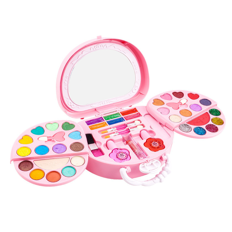 🏆ZEITLICH BEGRENZT 50% RABATT💄Kinder Abwaschbares Make-up Spielzeug-Set mit Tragbarer Rosa Handtasche