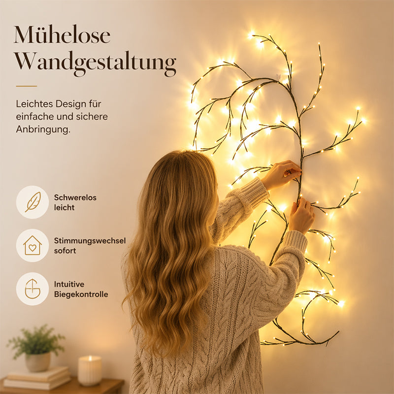 🌿 50% RABATT! 💡 LED-Lichterkette im Ranken-Design – 144 LEDs, 2,3 m, dimmbar & IP55 – Perfekt für Garten, Balkon, Zimmer & Partys ✨