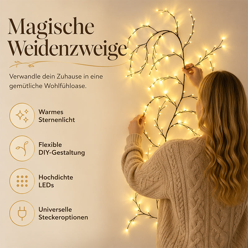 🌿 50% RABATT! 💡 LED-Lichterkette im Ranken-Design – 144 LEDs, 2,3 m, dimmbar & IP55 – Perfekt für Garten, Balkon, Zimmer & Partys ✨