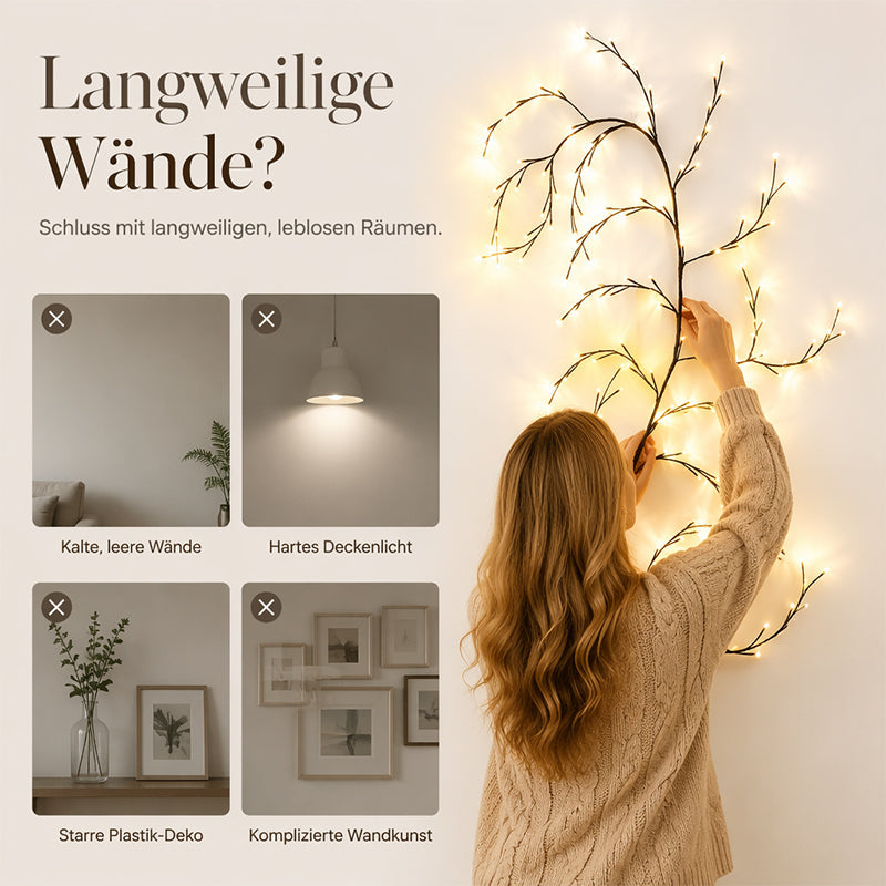 🌿 50% RABATT! 💡 LED-Lichterkette im Ranken-Design – 144 LEDs, 2,3 m, dimmbar & IP55 – Perfekt für Garten, Balkon, Zimmer & Partys ✨
