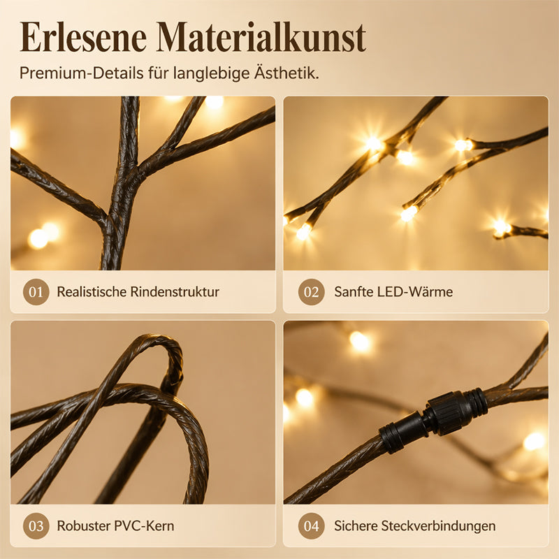 🌿 50% RABATT! 💡 LED-Lichterkette im Ranken-Design – 144 LEDs, 2,3 m, dimmbar & IP55 – Perfekt für Garten, Balkon, Zimmer & Partys ✨