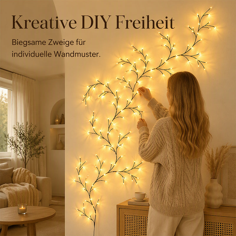 🌿 50% RABATT! 💡 LED-Lichterkette im Ranken-Design – 144 LEDs, 2,3 m, dimmbar & IP55 – Perfekt für Garten, Balkon, Zimmer & Partys ✨