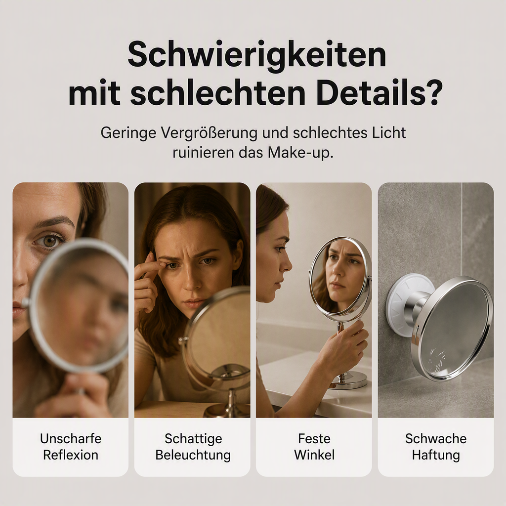 🔍 50% RABATT! 💡 10-fach Vergrößerungsspiegel mit LED-Licht & Saugnapf – Saugnapf-Befestigung, helles Licht & kompakt – Ideal für präzises Make-up & Reisen 💄