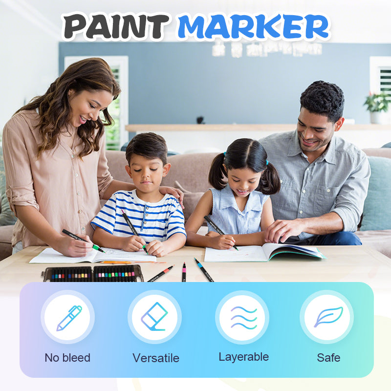 🎨50 % RABATT⏰ Doppelspitze Schnelltrocknende Acrylfarb‑Marker, deckende auf Holz, Stoff & Leinwand – ideal für Kunst, Basteln & DIY