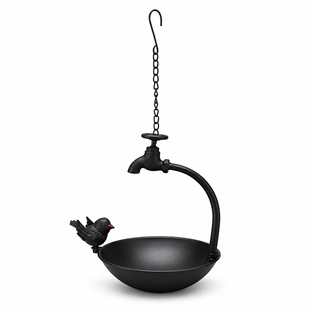 🐦 Vintage Hängender Vogelfutterspender mit Dekorativem Wasserhahn-Design 💧