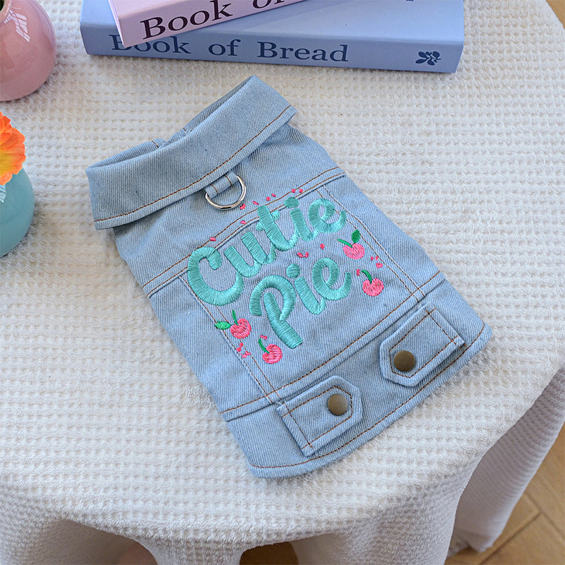 👑 50% RABATT! 💙 Süße Prinzessin Denim-Hundejacke, bequemer Stoff für kleine Hunde im Alltag🐶
