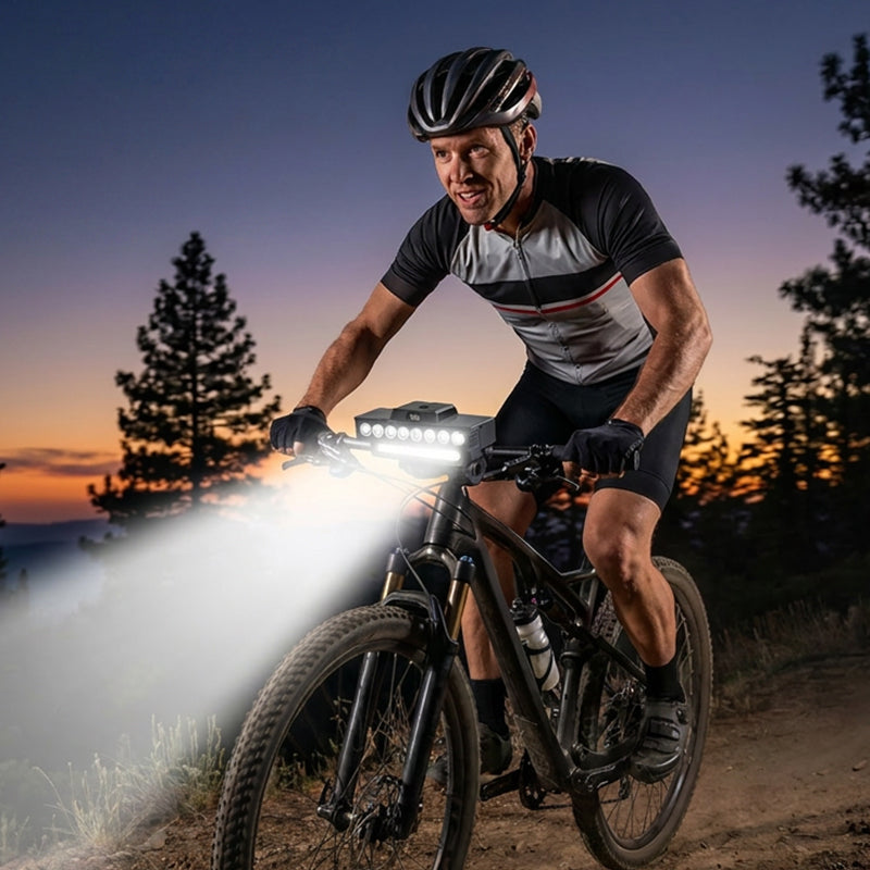🚴 Ultrahelle LED-Fahrradleuchte mit Doppelstrahl 🔋