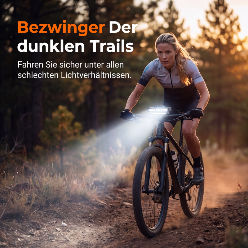 🚴 Ultrahelle LED-Fahrradleuchte mit Doppelstrahl 🔋
