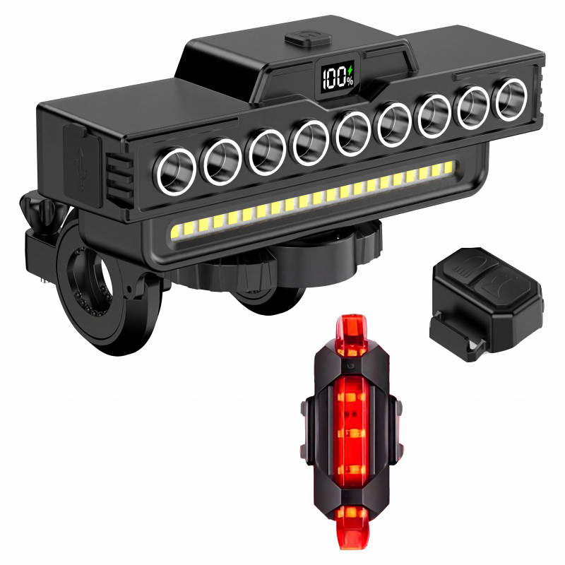🚴 Ultrahelle LED-Fahrradleuchte mit Doppelstrahl 🔋