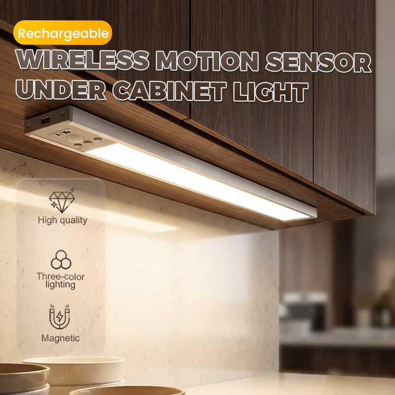 💡Aufladbare kabellose Bewegungssensorlampe unter dem Schrank – Licht genau dann, wenn Sie es brauchen✨