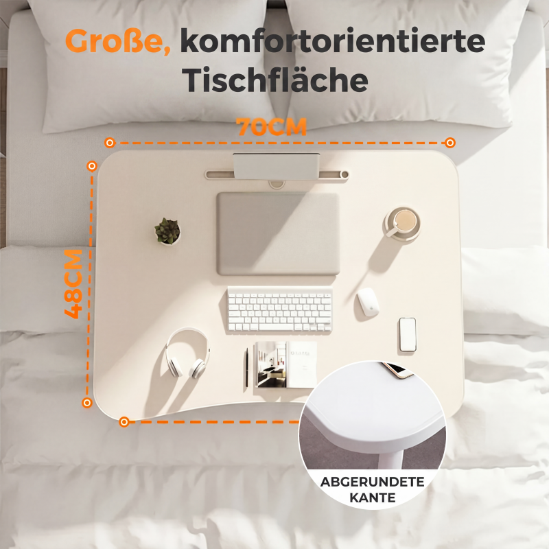 🛋️ Klappbarer Laptop-Bettisch mit Becherhalter 📐