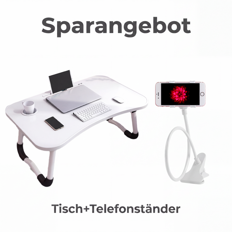 🛋️ Klappbarer Laptop-Bettisch mit Becherhalter 📐