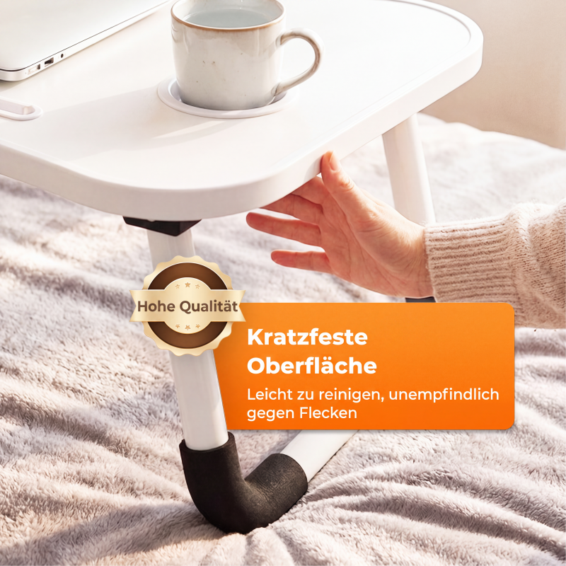 🛋️ Klappbarer Laptop-Bettisch mit Becherhalter 📐