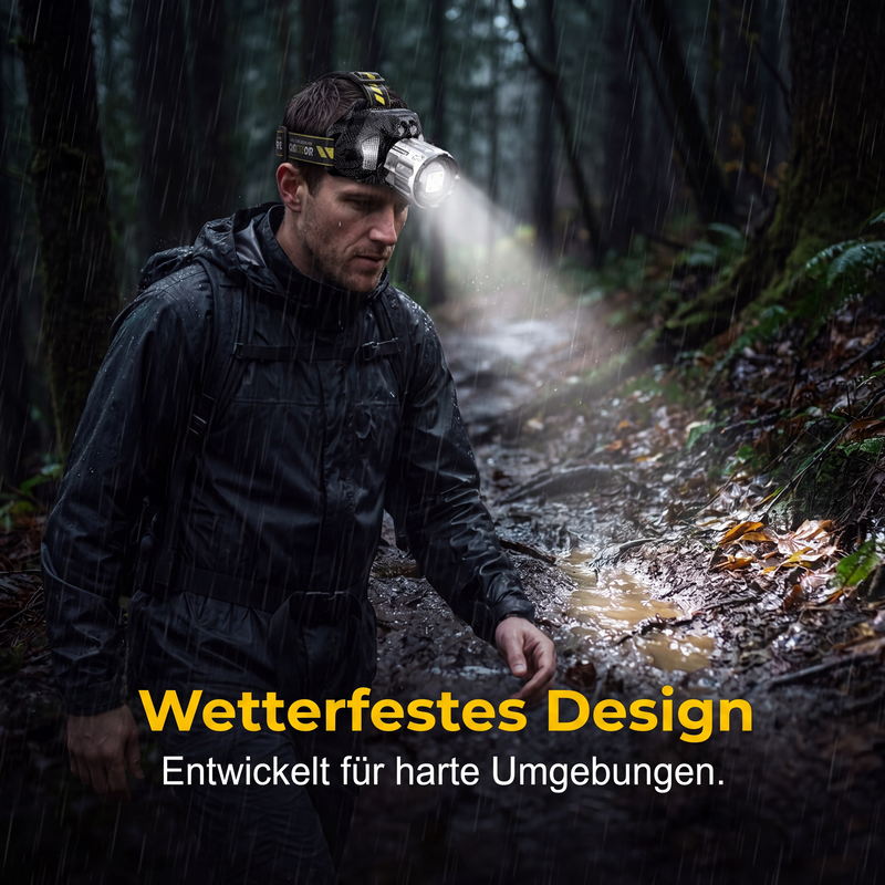 🔦 JETZT 50% RABATT! ✨ Wiederaufladbare 5-Farben-LED-Stirnlampe – Bewegungssensor & Angel-/UV-Modi 💡