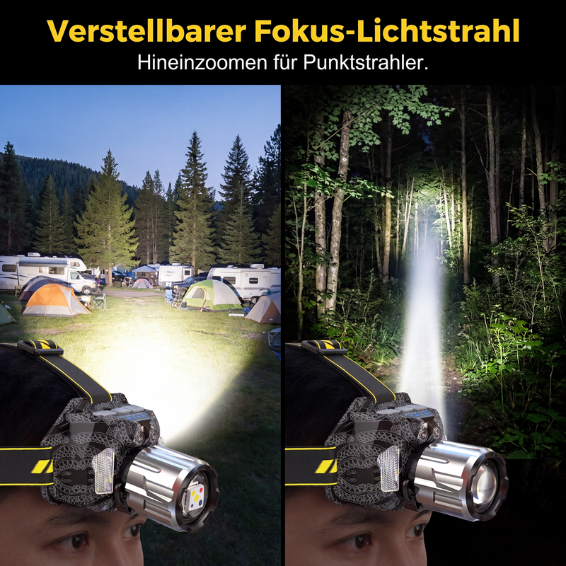 🔦 JETZT 50% RABATT! ✨ Wiederaufladbare 5-Farben-LED-Stirnlampe – Bewegungssensor & Angel-/UV-Modi 💡