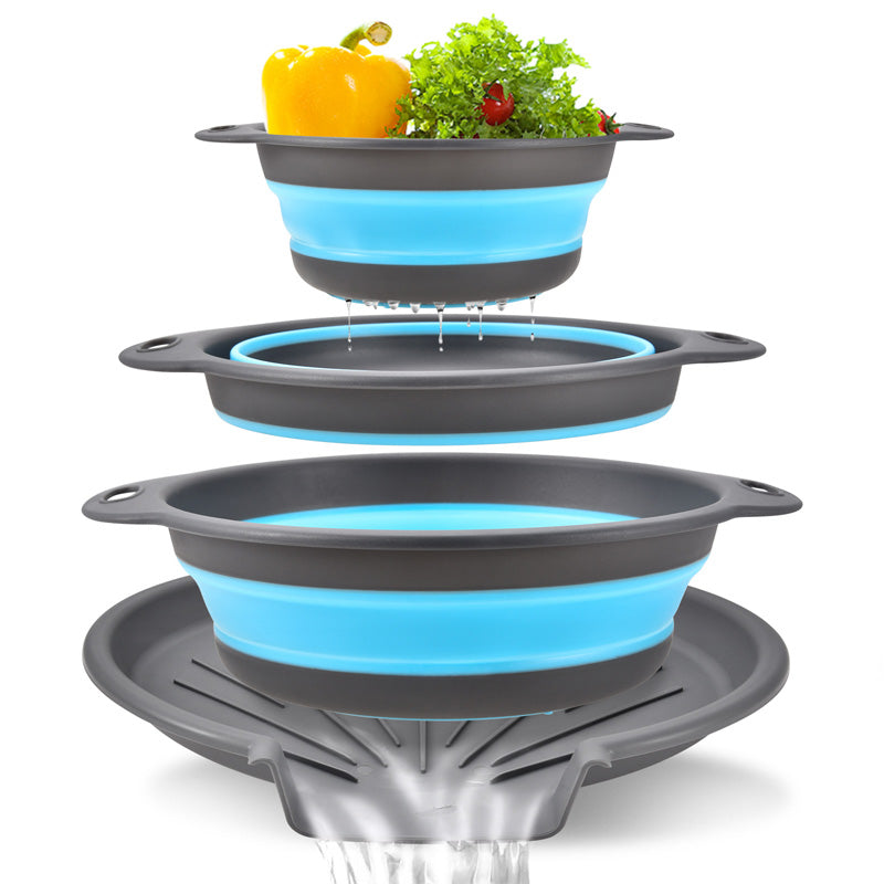 🥗 3-teiliges klappbares Sieb-Set mit Abtropfboden 💧
