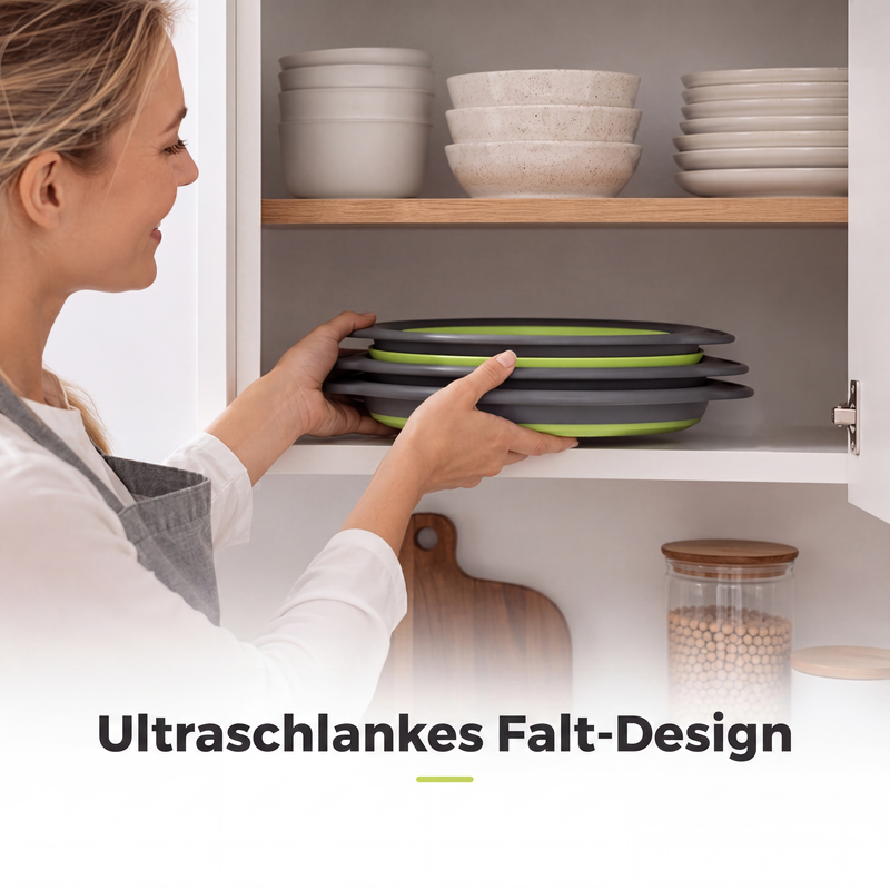 🥗 3-teiliges klappbares Sieb-Set mit Abtropfboden 💧